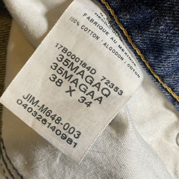 Magellan Outdoors 38x34 Blue Jeans Medium Wash Classic Heavy Denim Work Pants - Picture 6 of 11